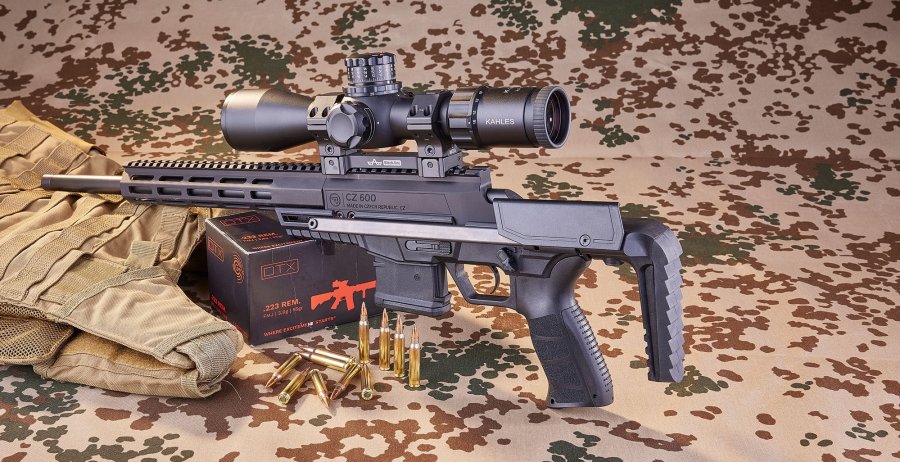 Repetierbüchse CZ 600 Trail - Kompakt-Repetierer mit Teleskopschaft im .223 Remington CZ 600 Trail mit eingeschobenem Teleskopschaft.