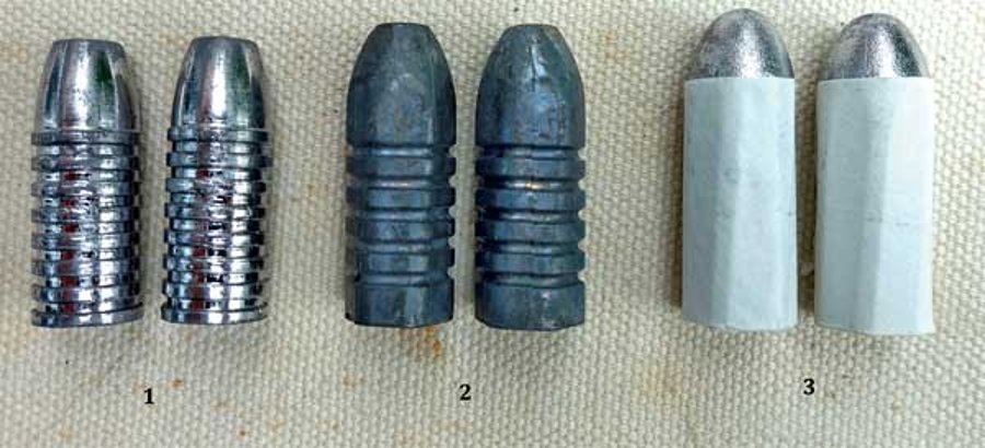 Test & Technik: Pedersoli Whitworth Vorderlader-Gewehr Die Geschosse für den Test des Pedersoli Whitworth Vorderlader-Gewehrs: Lyman-Kokille, Hexagonal mit Fettrillen, Hexagonal, papiergewickelt