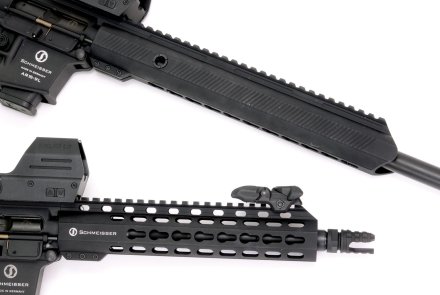 Test: Schmeisser AR15-9 S4F und AR 15-9 Sport L Schmeisser AR15-9 Handschutz Sportvarianten (oben) und S4F bzw. M5F.