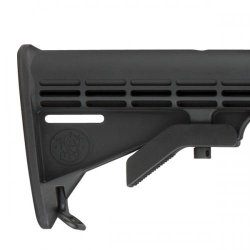 Smith & Wesson: Selbstladebüchse M&P10 Sport Optics Ready 6-stufig einstellbarer Teleskopfschaft der Smith & Wesson M&P10 Sport Optics Ready Selbstladebüchse