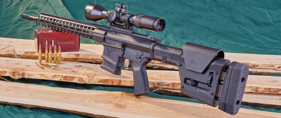Match-Halbautomat auf Basis des AR-10 in .308 Winchester: Stag Arms Stag 10 Long Range Stag Arms Stag 10 komplett von links.