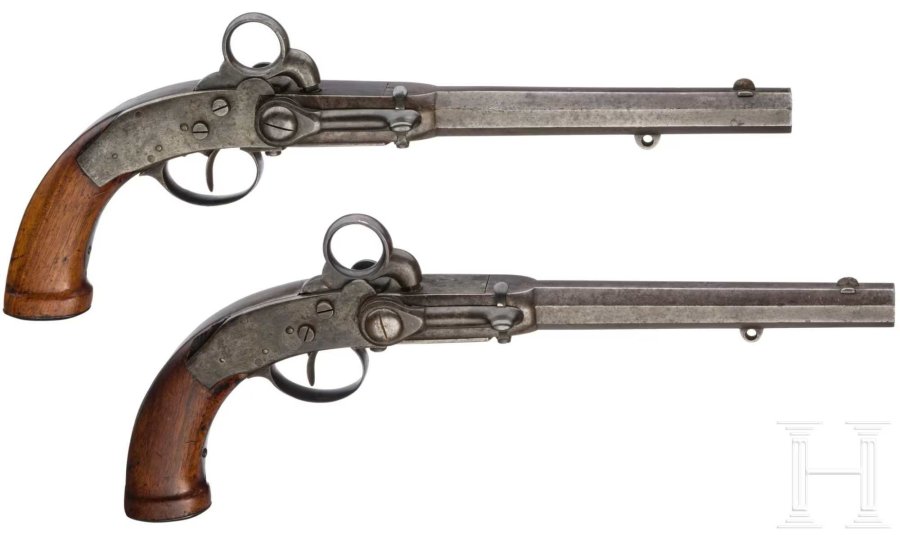 Die 105. Auktion bei Hermann Historica steht an. Unsere Übersicht der vielversprechendsten Lose Paar Pistolen, hergestellt 1852 von Ludwig Sauerbrey aus Zella.