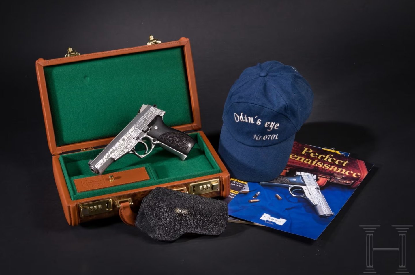 Hermann Historica Auktion Nummer 108: Premium-Waffen – Superstars des Sammlermarktes Korriphila HSP 701 „Odin’s Eye“ in Box mit Zubehör.
