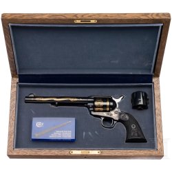 Schnäppchenjagd bei Auktionen für Sammlerwaffen: Was ist der Nachverkauf bei Hermann Historica und wie funktioniert er? Colt Mod. Single Action Army "Rusty Nail" in passender Schatulle.