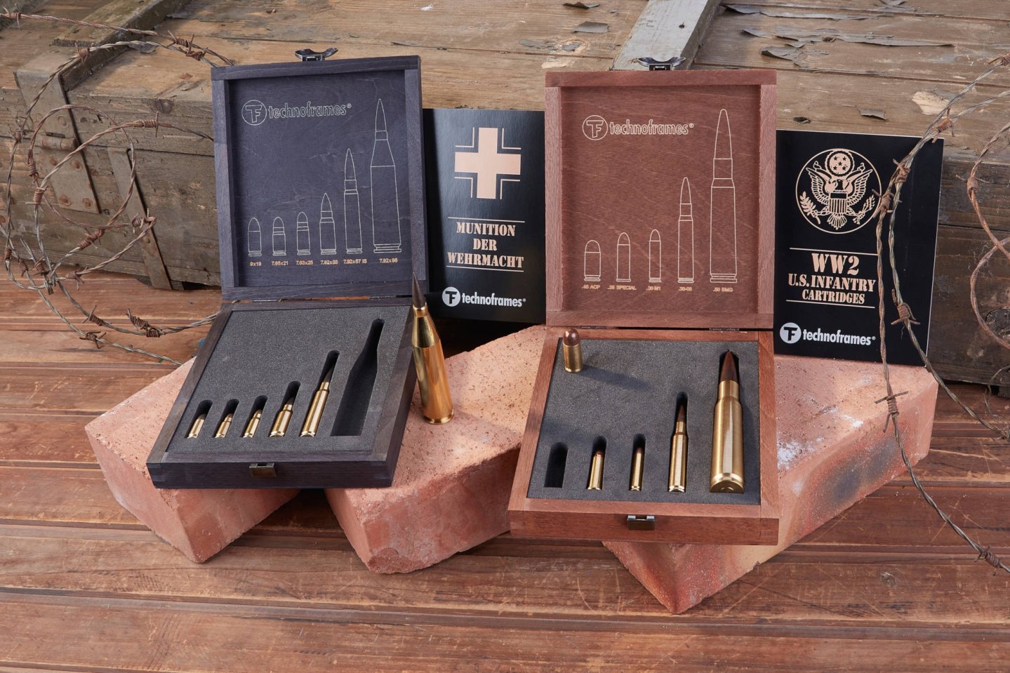 Historical Collection: Patronennachbauten der US Infantry und der Wehrmacht − jetzt auch im VS Medien Shop Die Patronennachbauten der Historical Collection kommen in dekorativen Holzboxen.