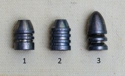 Die drei Testgeschosse