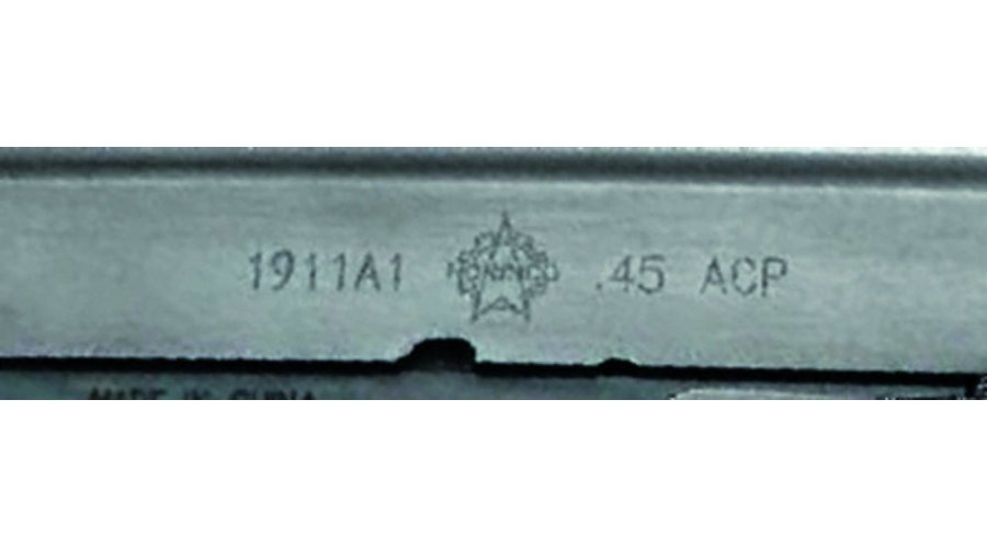 Vergleichsmarkierung auf Norinco 1911er.