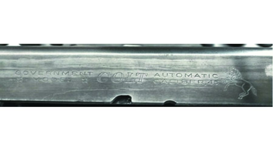 Markierungen auf einem vermeintlich Sammelwürdigen Colt 1911.