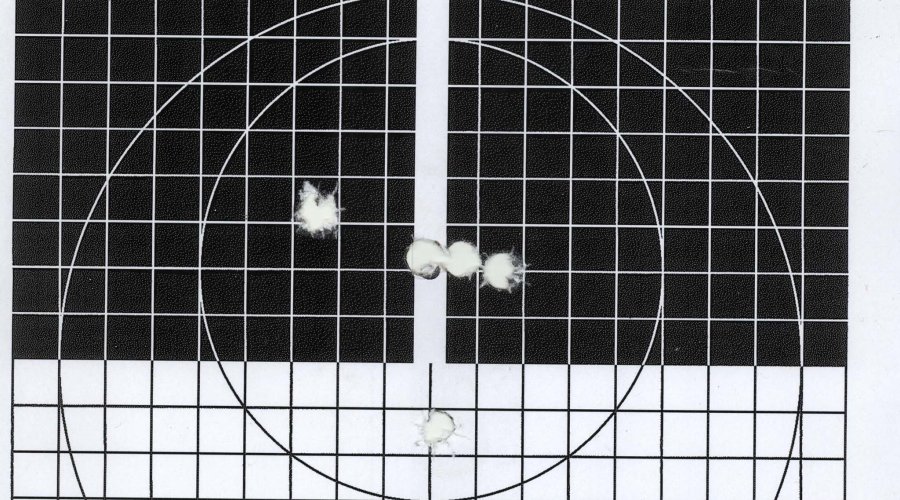 Glock 19 MHS, 5 Schuss in 15 m Entfernung