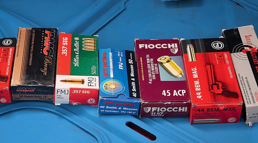 Munitionspackungen zu 9x19mm, .38 SA, .357 SIG, .40 S&W, .45 ACP, .44 Magnum, .50 AE für Großkaliber Sportpistolen