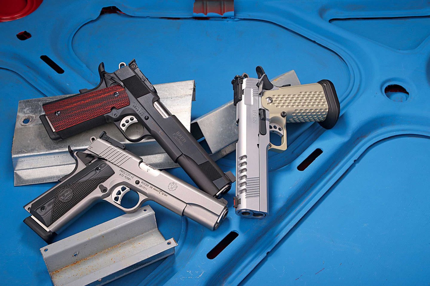 Großkaliber-Sportpistolen für Einsteiger: Worauf kommt es an? Großkaliber Sportpistolen Ruger SR1911 Target, Les Baer PPC Auto und STP Speedstandart Edge40
