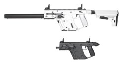 KRISS Vector Gen.II Die KRISS Vector GEN.II Jagdbüchse CBR und die Pistole SDP übereinander.
