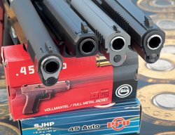 Test: Longslide-Pistolen in .45 ACP Mündungsbuchsen