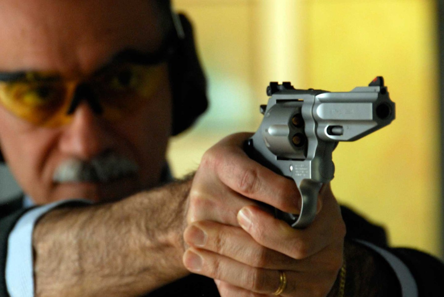 Revolver Smith&Wesson 686 SSR Pro in .357 Magnum auf dem Schießstand.