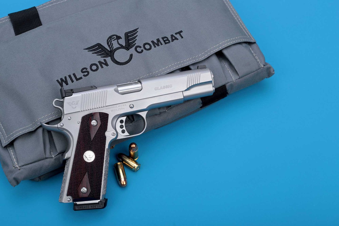 Test: Wilson Combat Classic Stainless Pistole Die Wilson Combat Classic Stainless 1911er Pistole für den Schießsport in Vollansicht