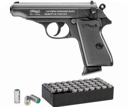 Schreckschusswaffen für Silvester – Diese Waffen eignen sich für den Jahreswechsel Walther PP-Schreckschusspistole von ihrer linken Seite.