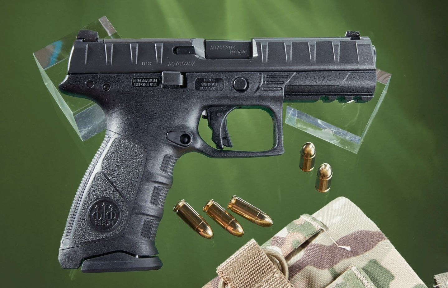 Die Polymerpistole Beretta APX im Kaliber 9 mm Luger im Test. Was leistet Berettas Beitrag zum Modular Handgun System? Die Beretta APX in der Gesamtansicht von rechts.
