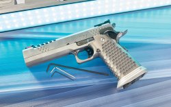 Die Selbstladepistole von Prommersberger: STP DAG 5.5 in .40 S & W und ihre Präzision Die Prommersberger: STP DAG 5.5 in .40 S & W. im schönen design