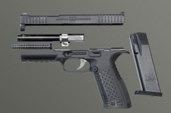 Die Arsenal Firearms Strike One in 9 mm Luger im zerlegten Zustand Die Arsenal Firearms Strike One in 9 mm Luger im zerlegten Zustand