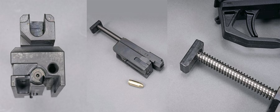 Pistolenkarabiner im Test: CZ Scorpion EVO3 S2 Micro im Kaliber 9 mm Luger Masseverschluss der CZ EVO3 S2 Micro.