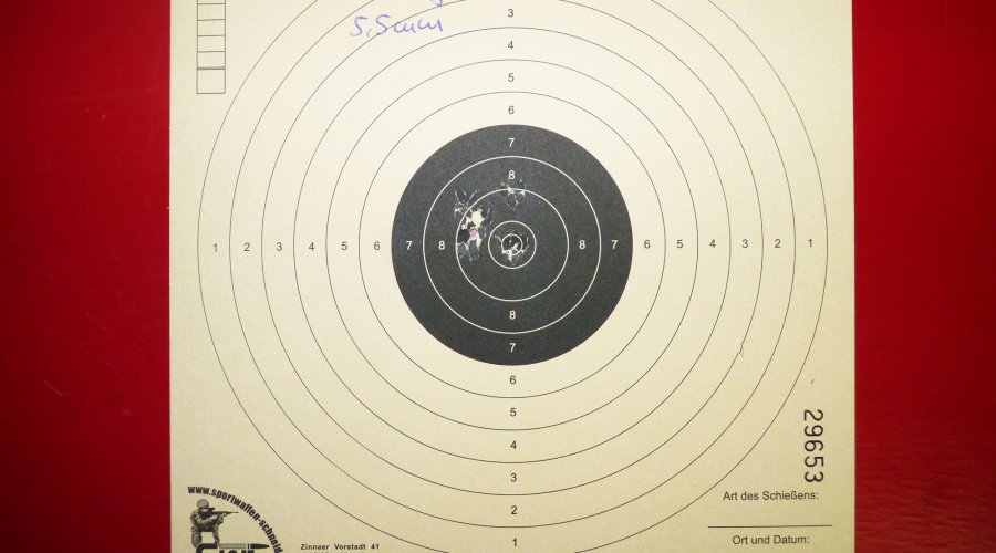 Luftpistole DIANA LP8 Magnum im Schusstest mit Stoeger X-Magnum Diabolo