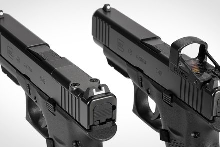 Brandneu: GLOCK 43X MOS und GLOCK 48 MOS – ab Werk mit Shield Sights RMSc erhältlich GLOCK 48 MOS mit abgedecktem Fensterausschnitt im Schlitten und montiertem MRDS.