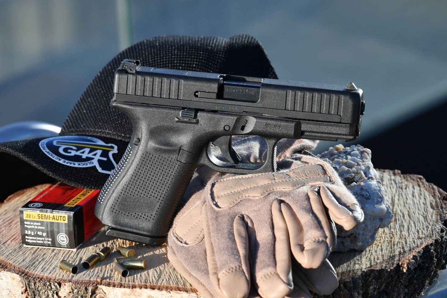 Erster Praxistest + Video: Die neue Kleinkaliberpistole GLOCK 44 auf dem Schießstand GLOCK 44 in rechter Seitenansicht.