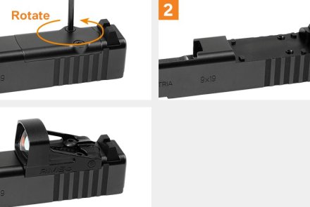 GLOCK MOS (Modular Optic System): Was ist das und welche Modelle gibt es innerhalb der verschiedenen Generationen? Eine Slimline-GLOCK mit MOS.