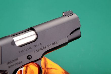 Das Korn der Kimber Tactical Pro II in 9 mm Luger Das Korn der Kimber Tactical Pro II in 9 mm Luger