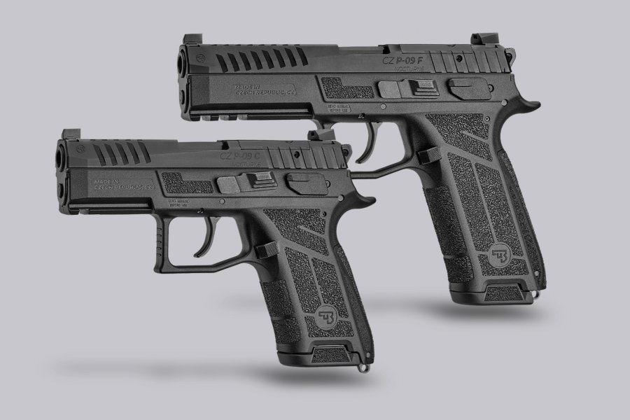 Brandneu: Die Polymerpistolen CZ P-09 F NOCTURNE und CZ P-09 C NOCTURNE sind Optics Ready und bilden den Auftakt der neuen Dienstpistolen-Linie Die beiden neuen CZ-Pistolen P-09 C Nocturne (l.) und die P-09 F.