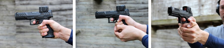 Praktisches Schießen mit Pistolen: Stand, Griff, Visierbild und Abzug Typische Fehler beim Pistolengriff.