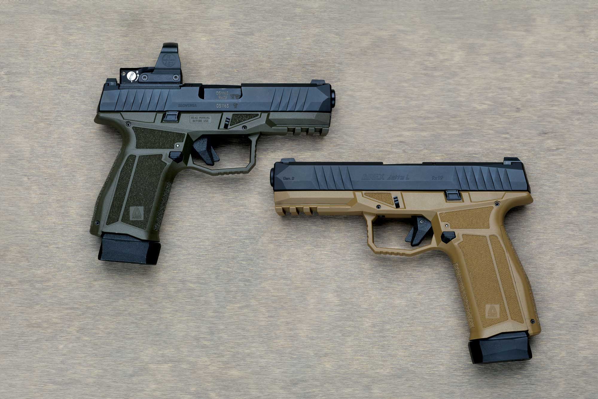 arex: Arex Delta Gen.2 in 9 mm Luger: Gleich drei verschiedene Polymerpistolen für unterschiedliche Einsatzzwecke arex: Arex Delta Gen.2 in 9 mm Luger: Gleich drei verschiedene Polymerpistolen für unterschiedliche Einsatzzwecke