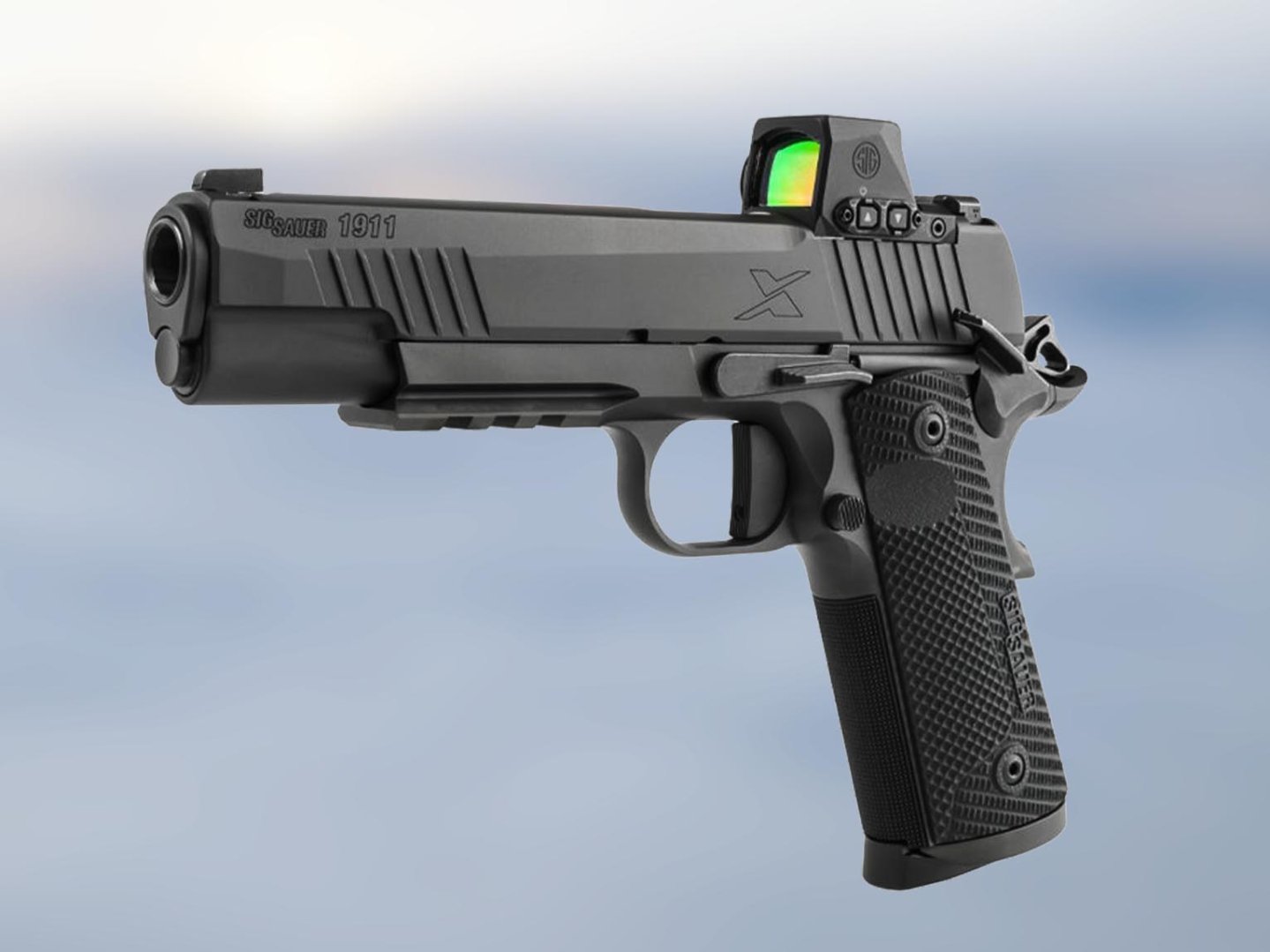 Innovation eines Klassikers: Die neuen SIG Sauer 1911-XSeries-Pistolen im Kaliber .45 ACP SIG Sauer 1911 X-Series mit einer werkseitig installierten ROMEO-X Compact Rotpunkt-Optik.