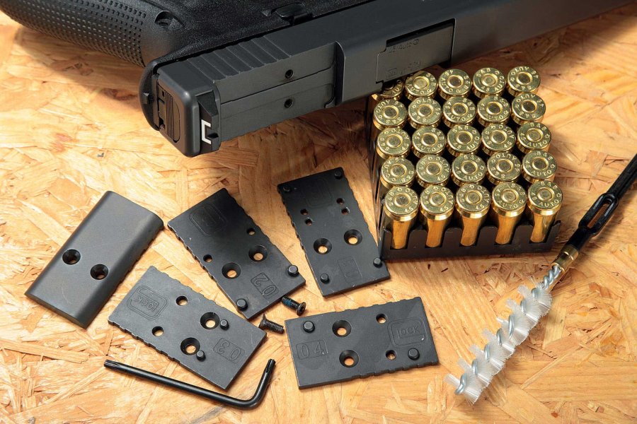 Test: GLOCK 41 M.O.S. im Kaliber .45 ACP Adapterplatten der GLOCK 41 M.O.S.