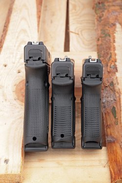 GLOCK 45er Selbstladepistolen im Test GLOCK 45er Pistolen schmaler Schlitten