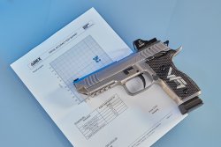 Sportliche Selbstladepistole: Das WAIMEX Exklusivmodell AREX WForce1 im Kaliber 9 mm Luger im Test Streukreise um 50 Millimeter der WForce1.