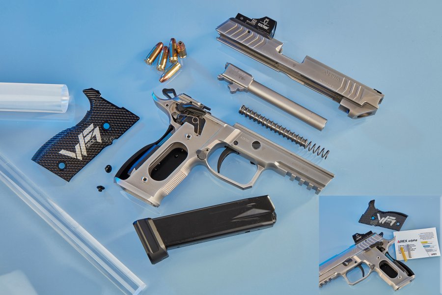 Sportliche Selbstladepistole: Das WAIMEX Exklusivmodell AREX WForce1 im Kaliber 9 mm Luger im Test Das Zerlegen der AREX WForce1.