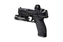 Exklusiv bei all4shooters.com: Die ersten Eindrücke zur neuen Dienstpistolenserie Walther PDP – wir waren für Sie in Ulm, um sie zu begutachten! Walther PDP mit Mini-Leuchtpunktvisier