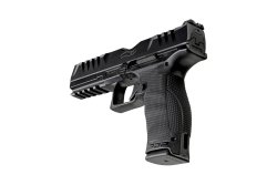 Exklusiv bei all4shooters.com: Die ersten Eindrücke zur neuen Dienstpistolenserie Walther PDP – wir waren für Sie in Ulm, um sie zu begutachten! Walther PDP Seitenansicht links von schräg hinten