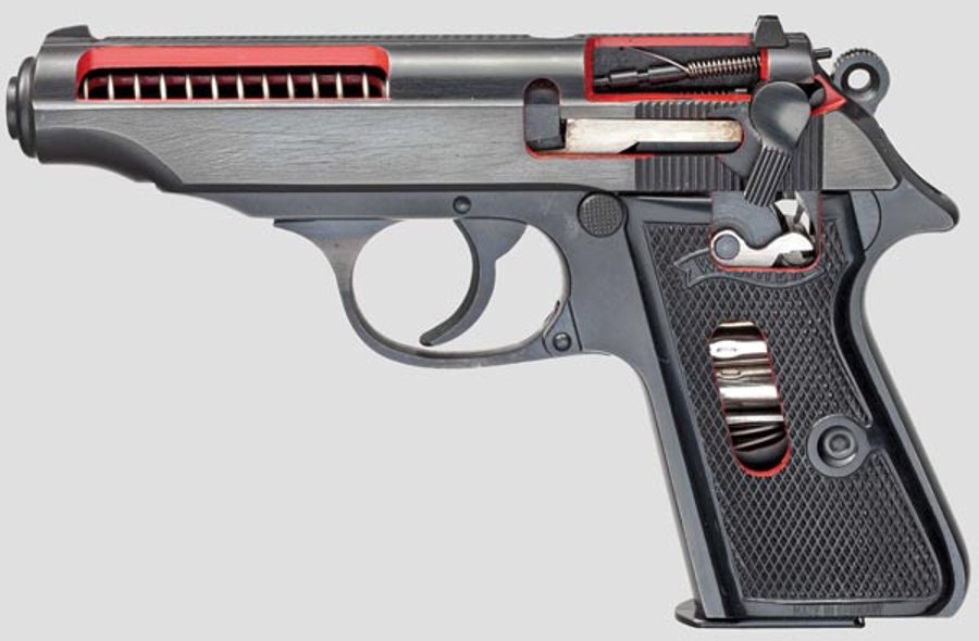 Deutsche Waffengeschichte: Historie der Polizeipistole WALTHER PP Schnittmodell der Polizeipistole WALTHER PP
