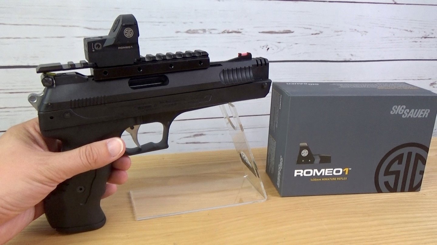 Test + Video: Weihrauch HW 40 PCA Luftpistole mit SIG Sauer ROMEO1 Mikro-Reflexvisier Luftpistole Weihrauch HW 40 PCA mit montiertem SIG Sauer ROMEO1 Mikro-Reflexvisier