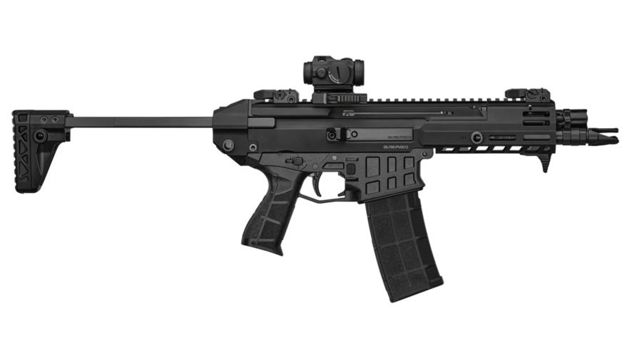 Česká Zbrojovka präsentiert die neue Sturmgewehr-Serie CZ BREN 3 samt passendem Grantwerfer CZ GL auf der EROSATORY 2024 in Paris Das CZ BREN 3 in 5,56x45 mm NATO mit PWD-Schaft.