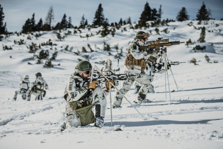 Vorüben für Cold Response 2022 Gebirgsjägerbataillon im Winter, mit G28