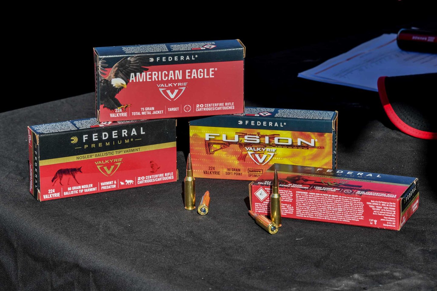 Federal Premium: Neues Gewehrkaliber .224 Valkyrie Verpackungen des neuen Federal Premium Gewehrkalibers in .224 Valkyrie