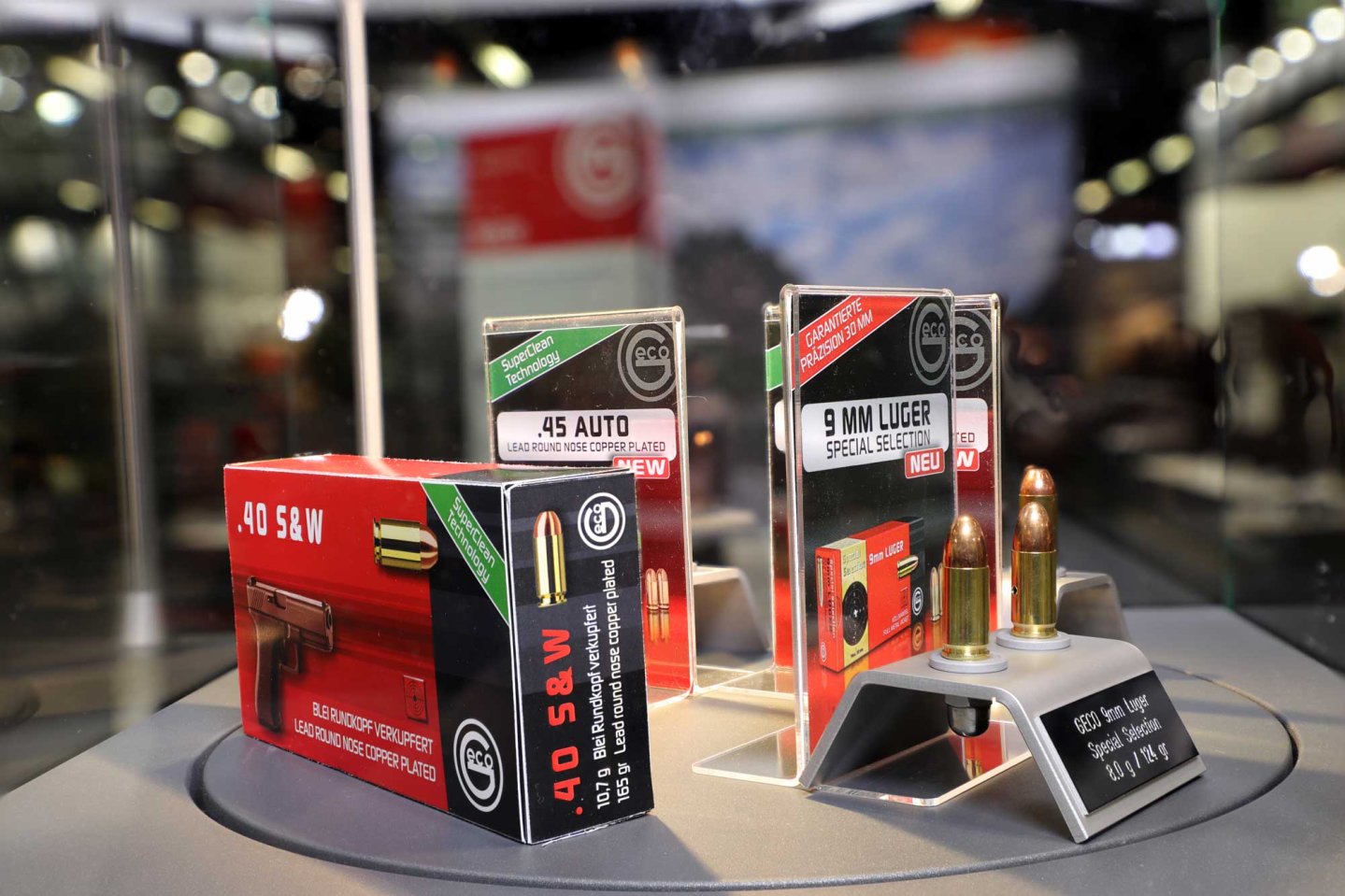 GECO .40 S&W Verpackung und Aufsteller