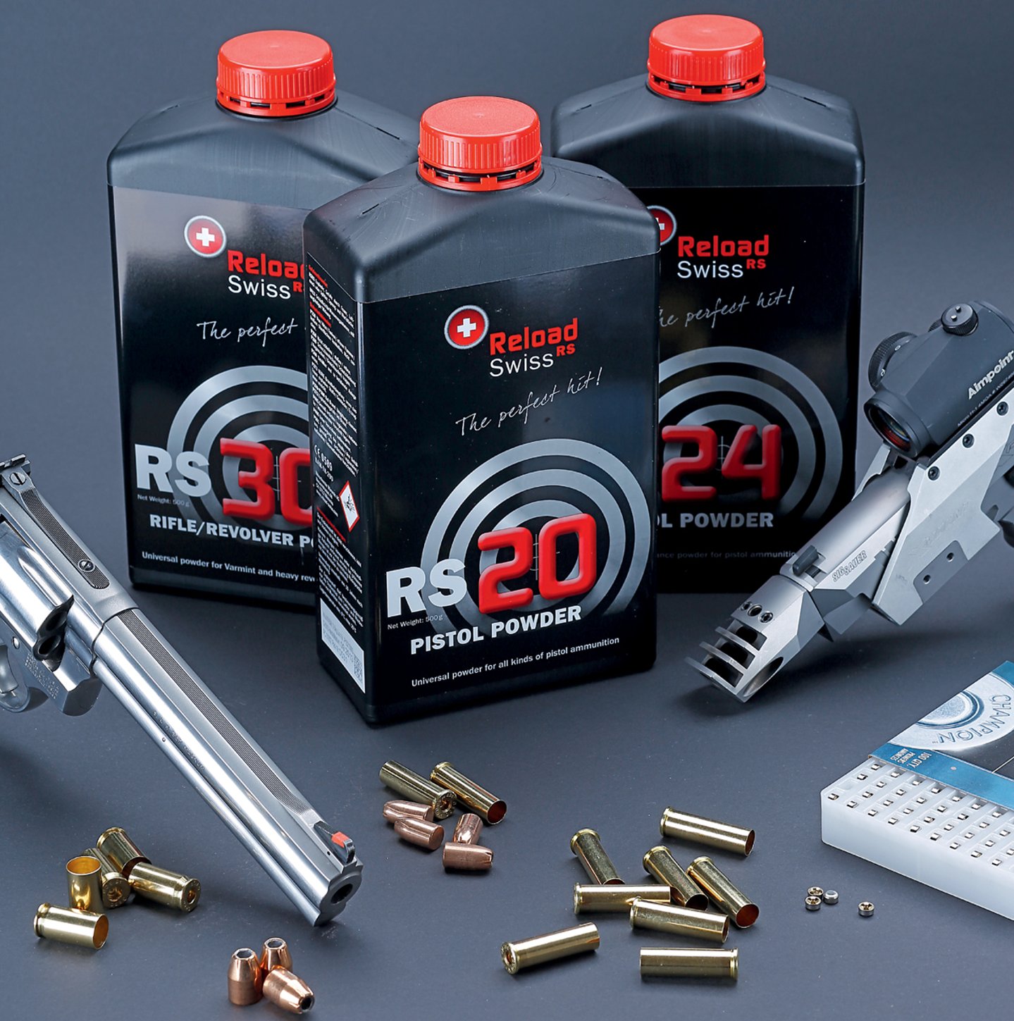 RELOAD SWISS (RS) Pulver mit Ladedaten für Kurzwaffenmunition RELOAD SWISS (RS) Pulver mit Ladedaten für Kurzwaffenmunition