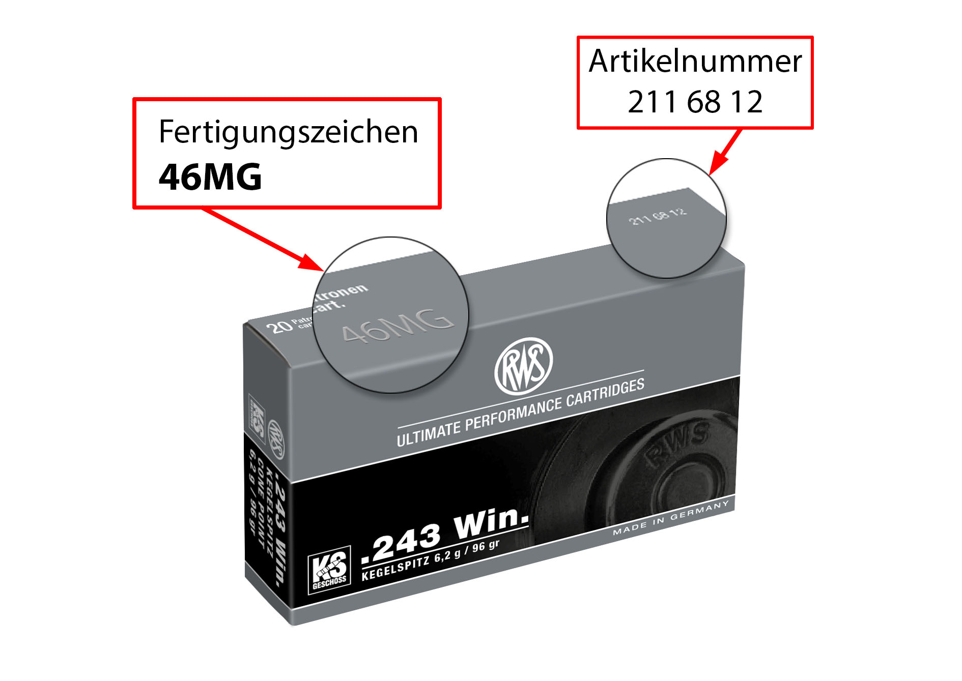 rws-munition: Munitionsrückruf: RWS tauscht Los 46MG der .243 Win. Kegelspitz aus