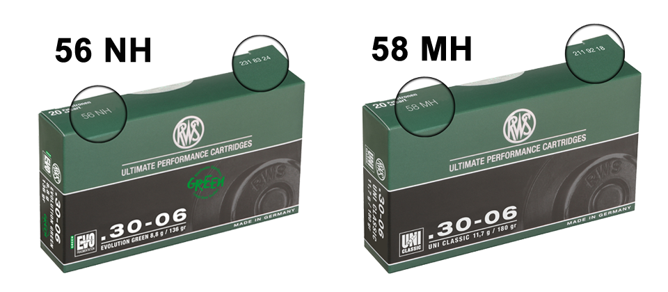 rws-munition: RWS tauscht 2 Lose des Kalibers .30-06 EVO Green und UNI Classic aus