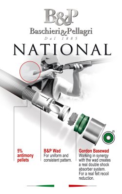 Baschieri & Pellagri National: Die neue Patrone im Kaliber 12 für das Wurfscheibenschießen Aufbau der Baschieri & Pellagri National im Detail.