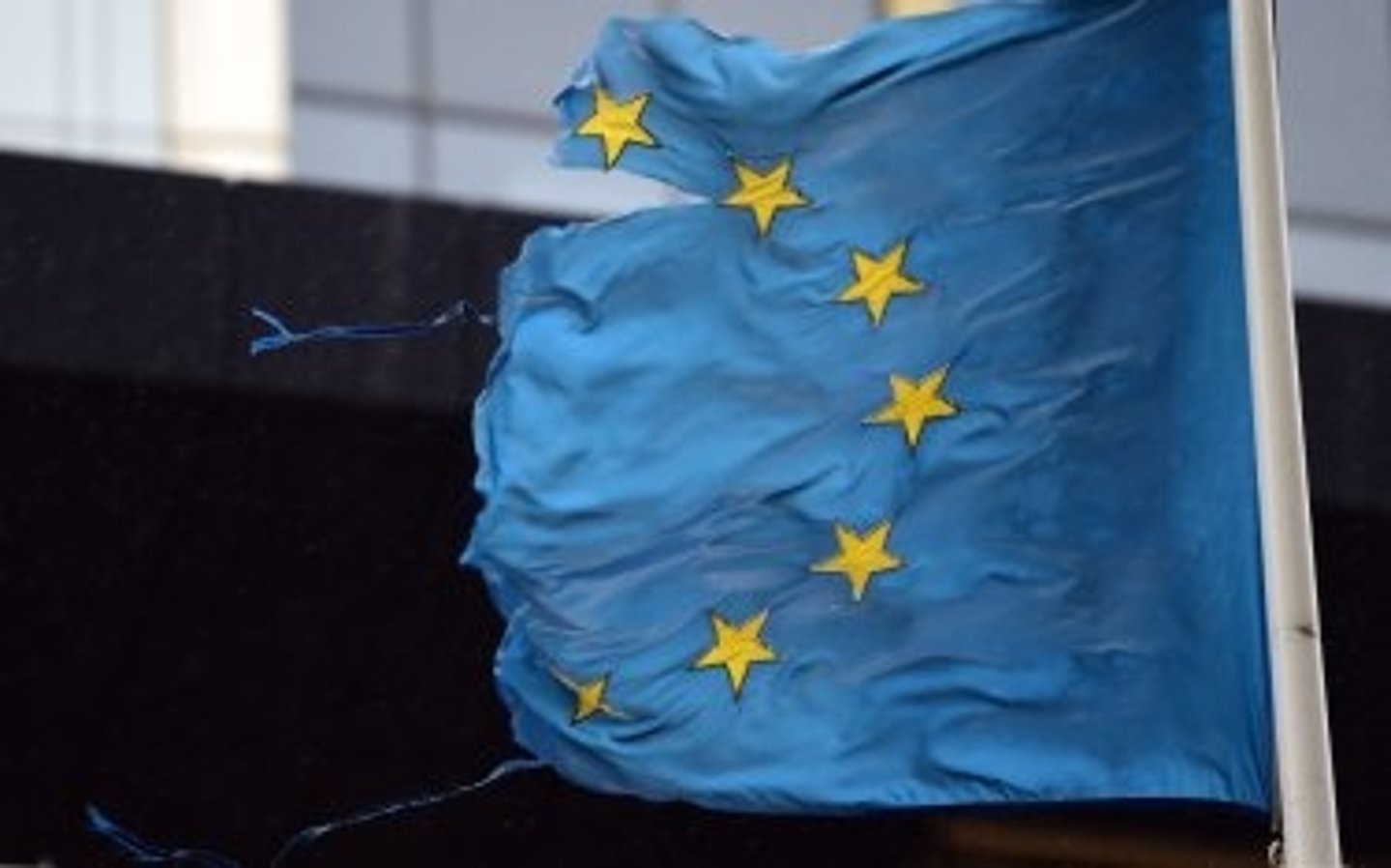 Verbot von Blei in Munition: Jetzt ist es an der Zeit zu handeln − die Europäische Kommission will den endgültigen Vorschlag für Beschränkungen im Februar 2024 debattieren Das Bild zeigt eine ausgefranste EU-Flagge als Symbol für den katastrophalen Umgang der EU-Kommission mit dem Thema Bleiverbot.